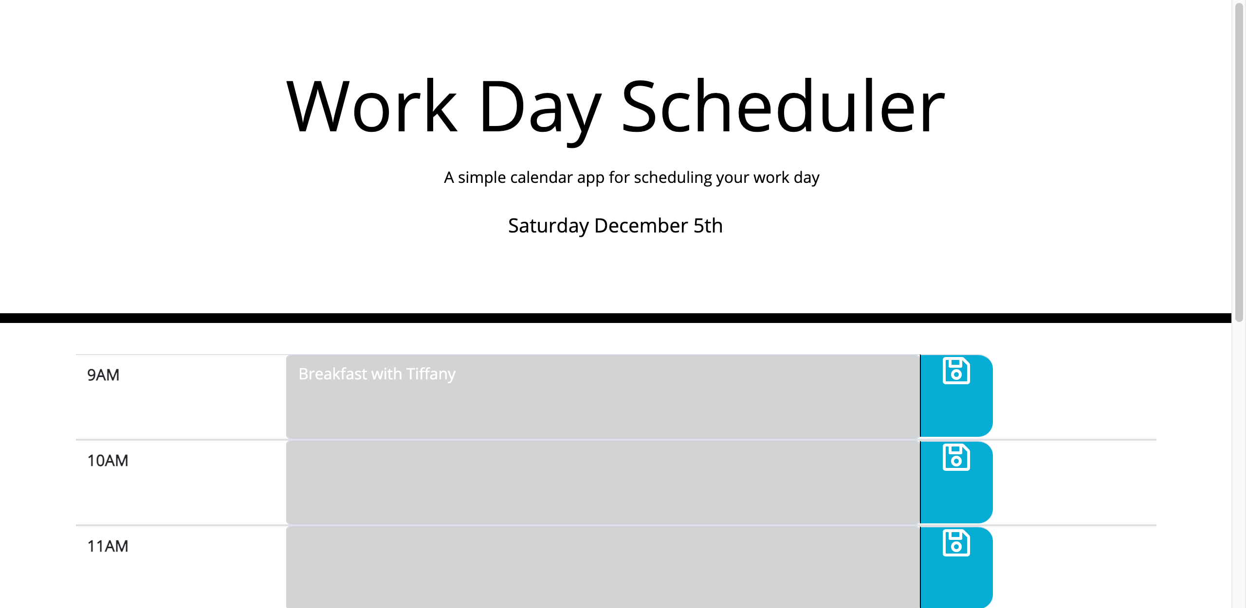 Workday Scheduler